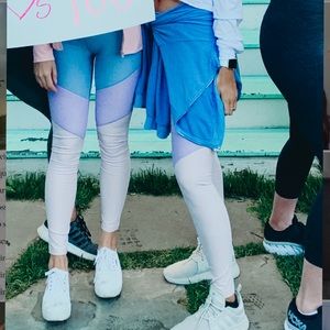 Outdoor voices 7/8 color block leggings
